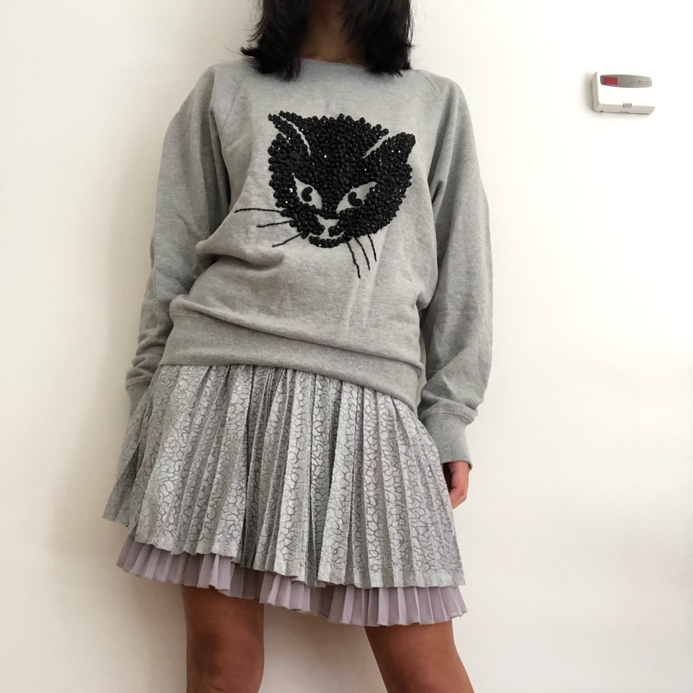 French connection cat sweatshirt with beading